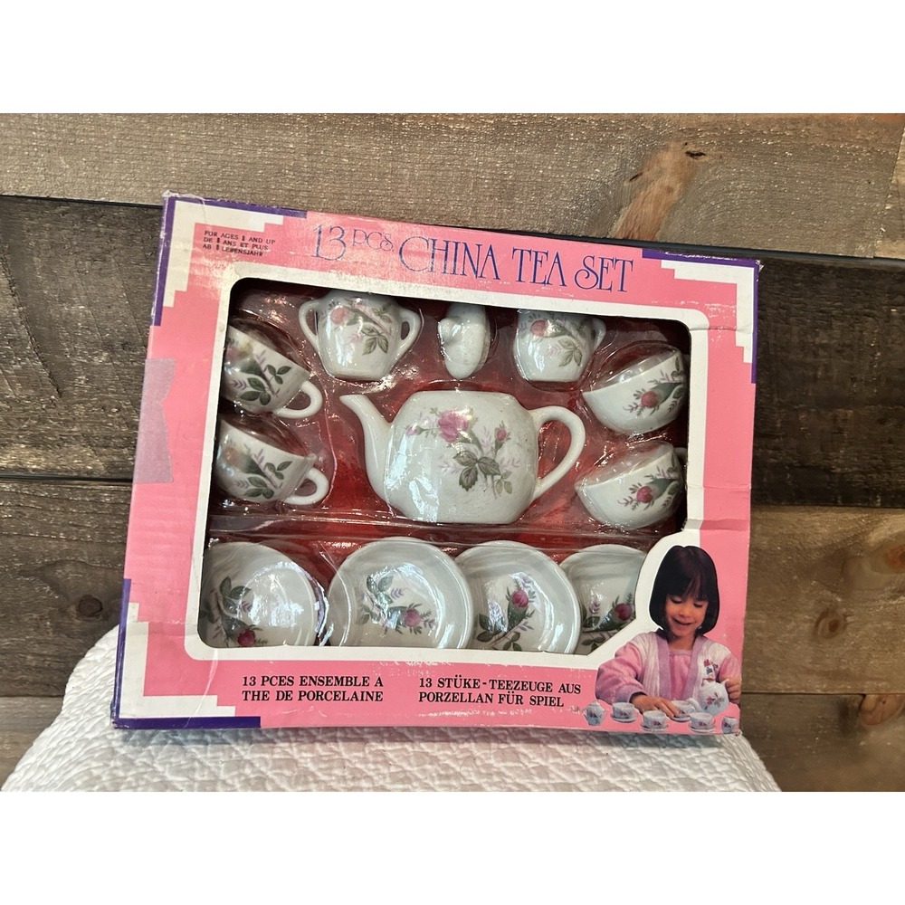 Rare Vintage 90s Mini China Tea Set In Box. Used Once